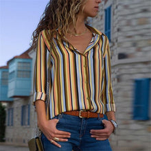 Load image into Gallery viewer, Women Turn Down Collar Office Shirt