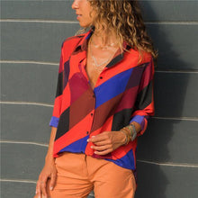 Load image into Gallery viewer, Women Turn Down Collar Office Shirt