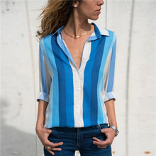 Load image into Gallery viewer, Women Turn Down Collar Office Shirt