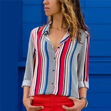 Load image into Gallery viewer, Women Turn Down Collar Office Shirt