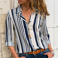 Load image into Gallery viewer, Women Turn Down Collar Office Shirt