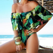 Load image into Gallery viewer, Sexy Shoulder Off One Piece Ruffle Monokini