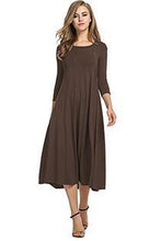 Load image into Gallery viewer, Vintage Loose Solid Long Draped Dress