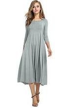 Load image into Gallery viewer, Vintage Loose Solid Long Draped Dress