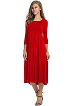 Load image into Gallery viewer, Vintage Loose Solid Long Draped Dress