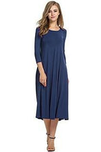 Load image into Gallery viewer, Vintage Loose Solid Long Draped Dress