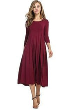 Load image into Gallery viewer, Vintage Loose Solid Long Draped Dress