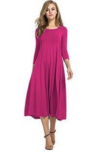 Load image into Gallery viewer, Vintage Loose Solid Long Draped Dress