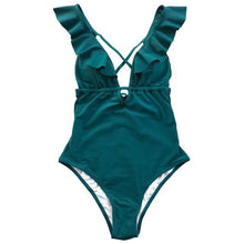 Load image into Gallery viewer, One-piece Women Ruffle V-neck Monokini 2019