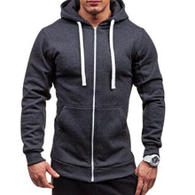 Load image into Gallery viewer, Men Drawstring Zipper Pullover Hoodie Coat