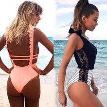 Load image into Gallery viewer, Sexy One Piece Lace One Shoulder Bikini