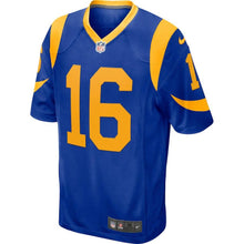 Load image into Gallery viewer, JARED GOFF LOS ANGELES RAMS SUPER BOWL GAME PLAYER JERSEY – ROYAL