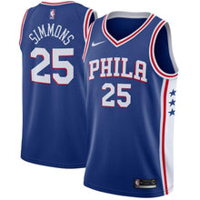 Load image into Gallery viewer, Ben Simmons Philadelphia 76ers Blue Swingman Jersey 2018 - 2019