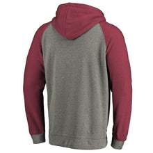 Load image into Gallery viewer, Men's Arizona Cardinals NFL Pro Line by Fanatics Branded Heathered Gray Slant Strike Tri-Blend Raglan Pullover Hoodie